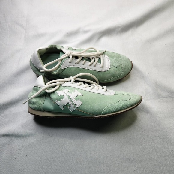 Tory Burch Pastel Green and White Sneakers - Picture 1 of 12